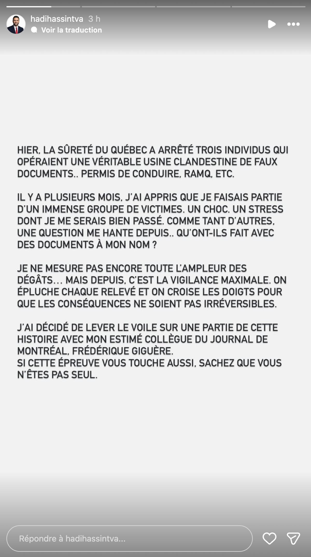 Hadi Hassin parmi les victimes de fabrication de faux documents