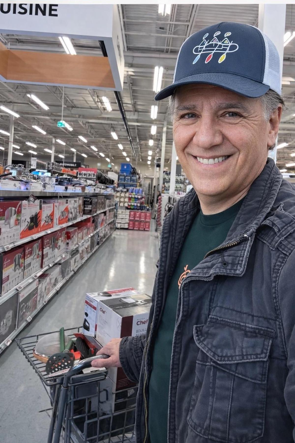 Montage de François Legault au Canadian Tire