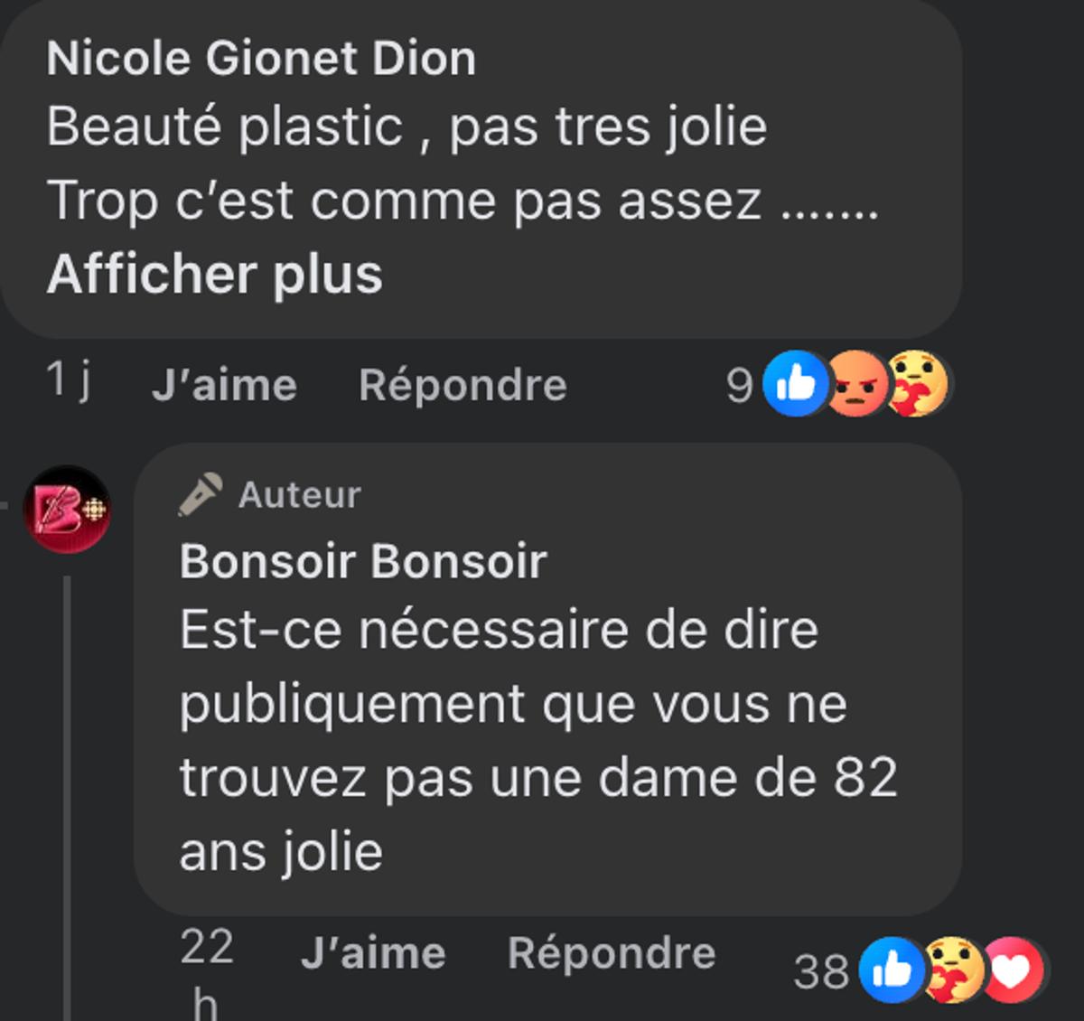 Commentaire Facebook