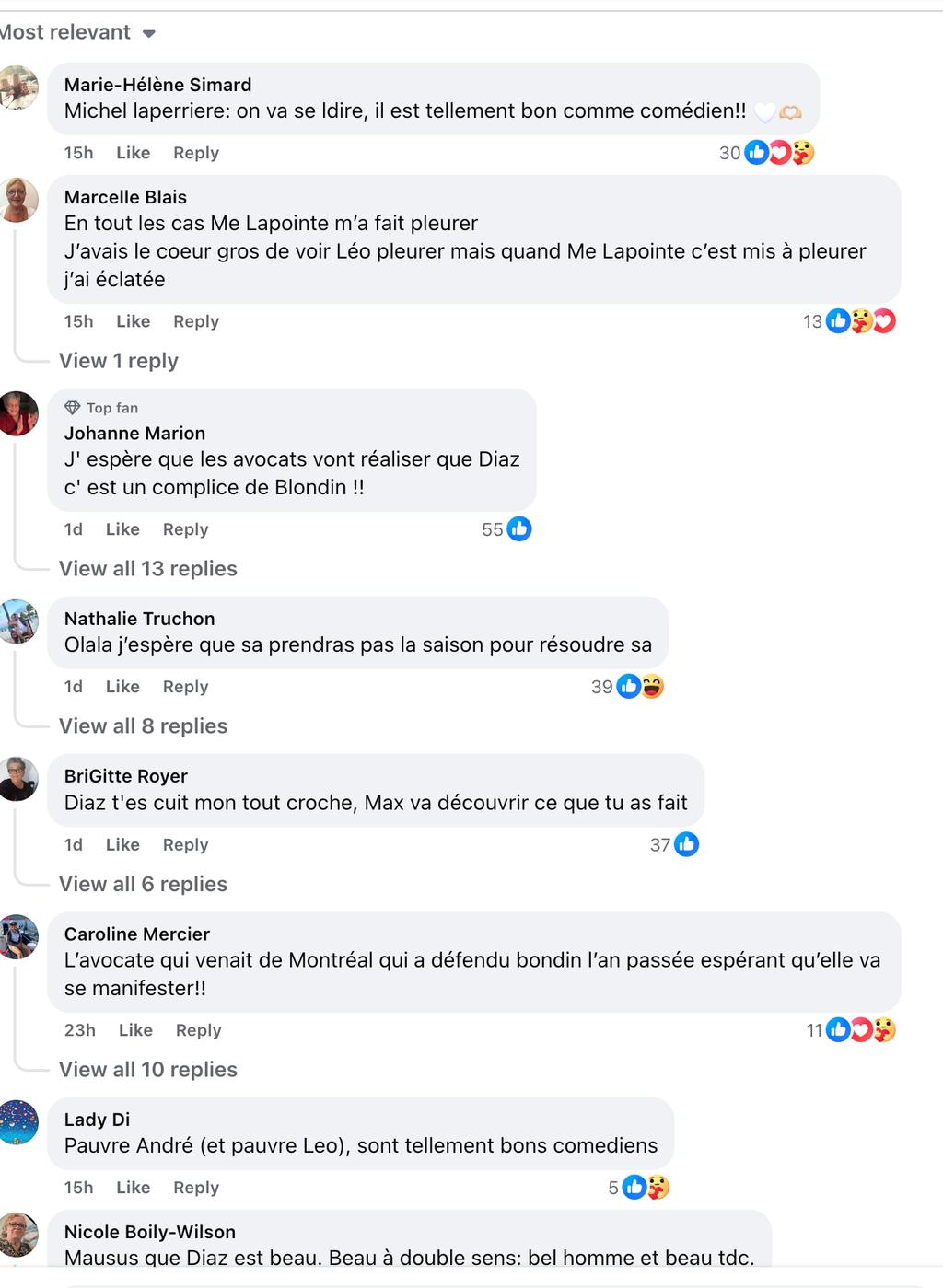 Commentaires sur la performance de Michel Laperrière
