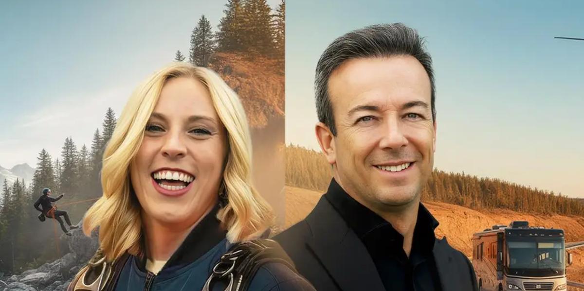 Kassandra Fradette et Luc Poirier sur l'affiche de Le meilleur des deux mondes 