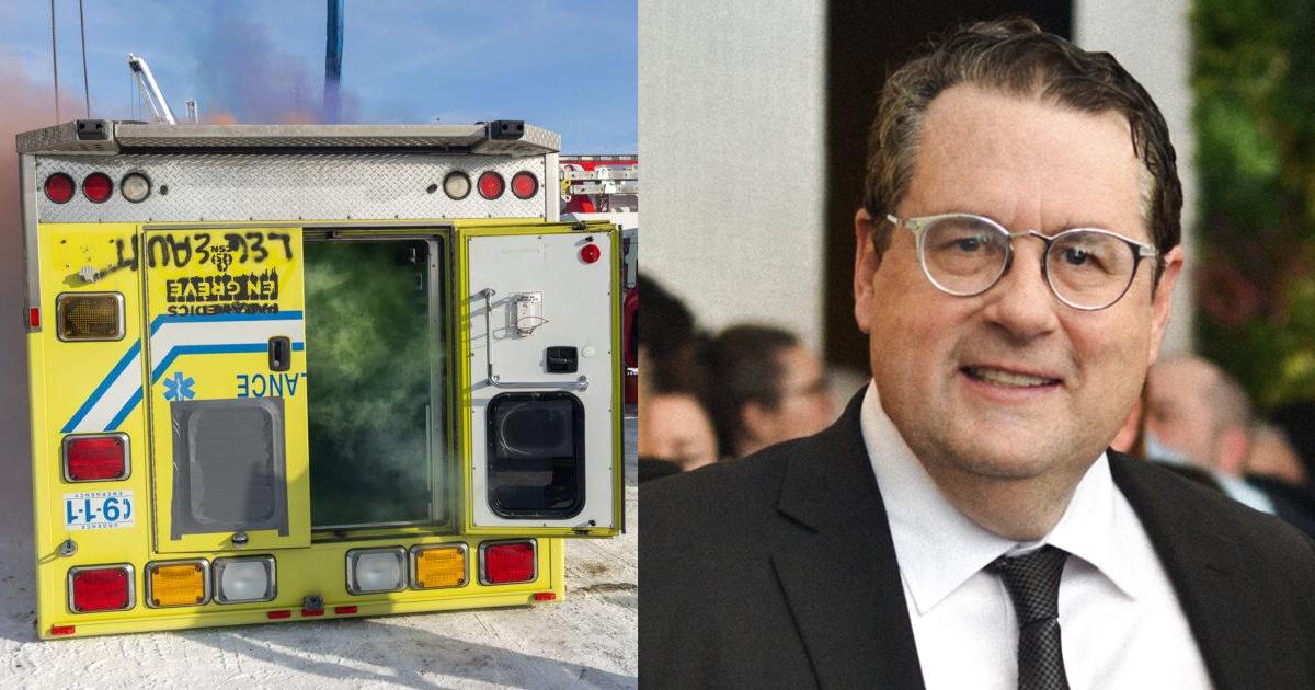 Bernard Drainville et une ambulance renversée