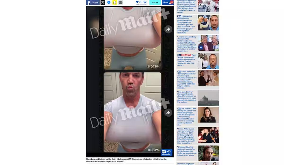 Capture d'écran du site internet du Daily Mail