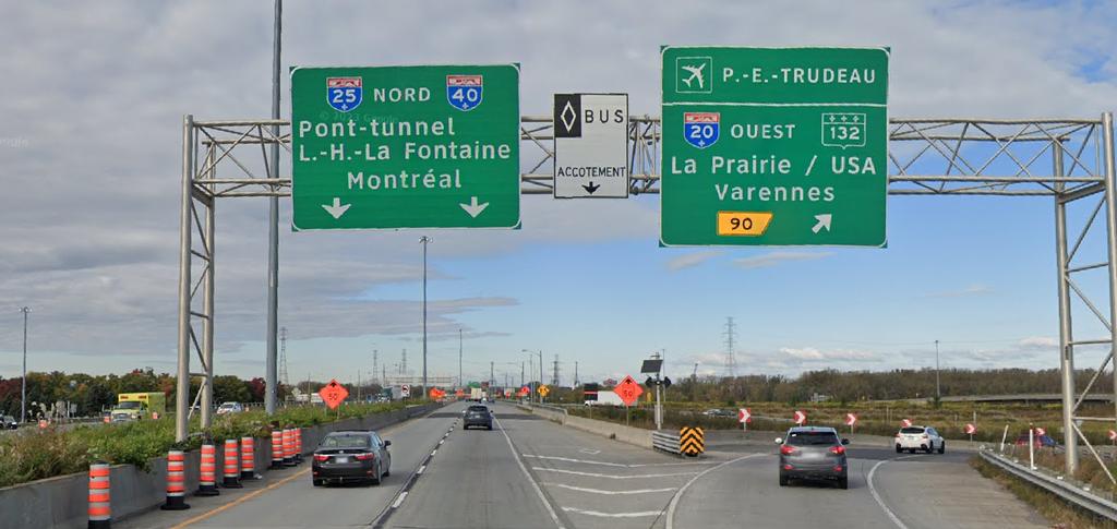 Panneau signalisation pont-tunnel Louis-Hippolyte-La Fontaine