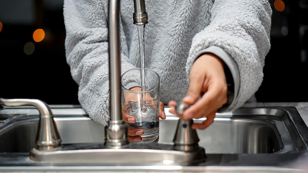 Robinet avec de l'eau qui coule