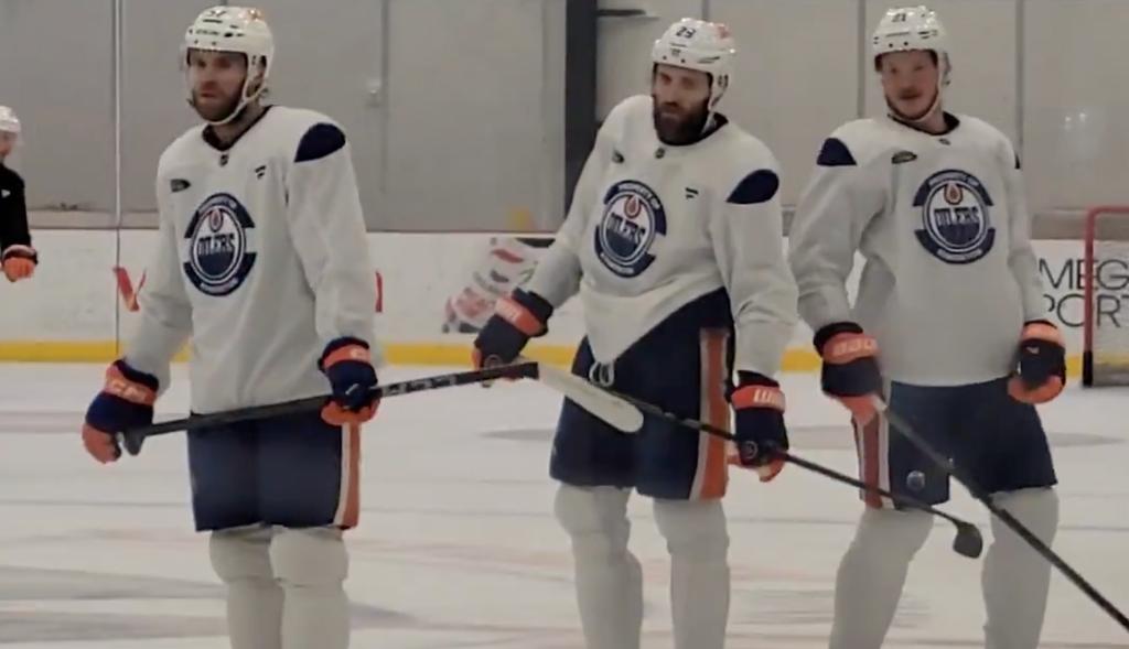 Oilers at practice on Wednesday. 