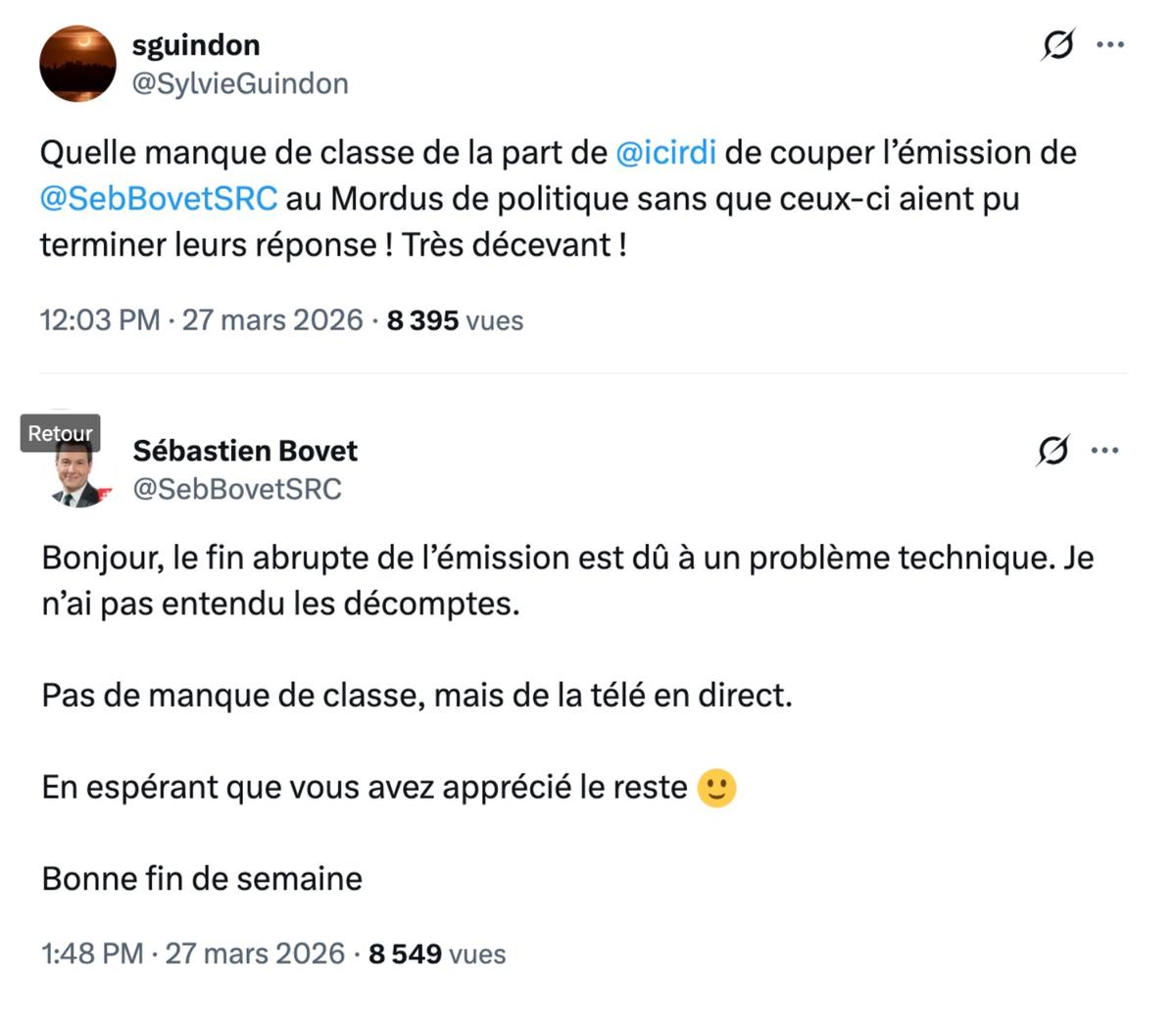 Commentaires sur X