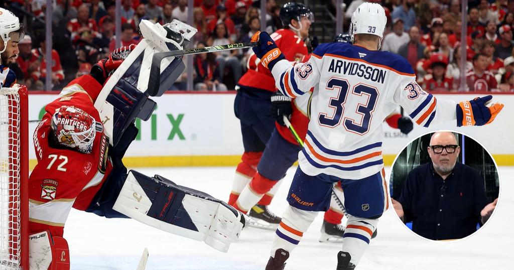 Sergei Bobrovski se jette au sol près de Viktor Arvidsson - JC Lajoie en miniature