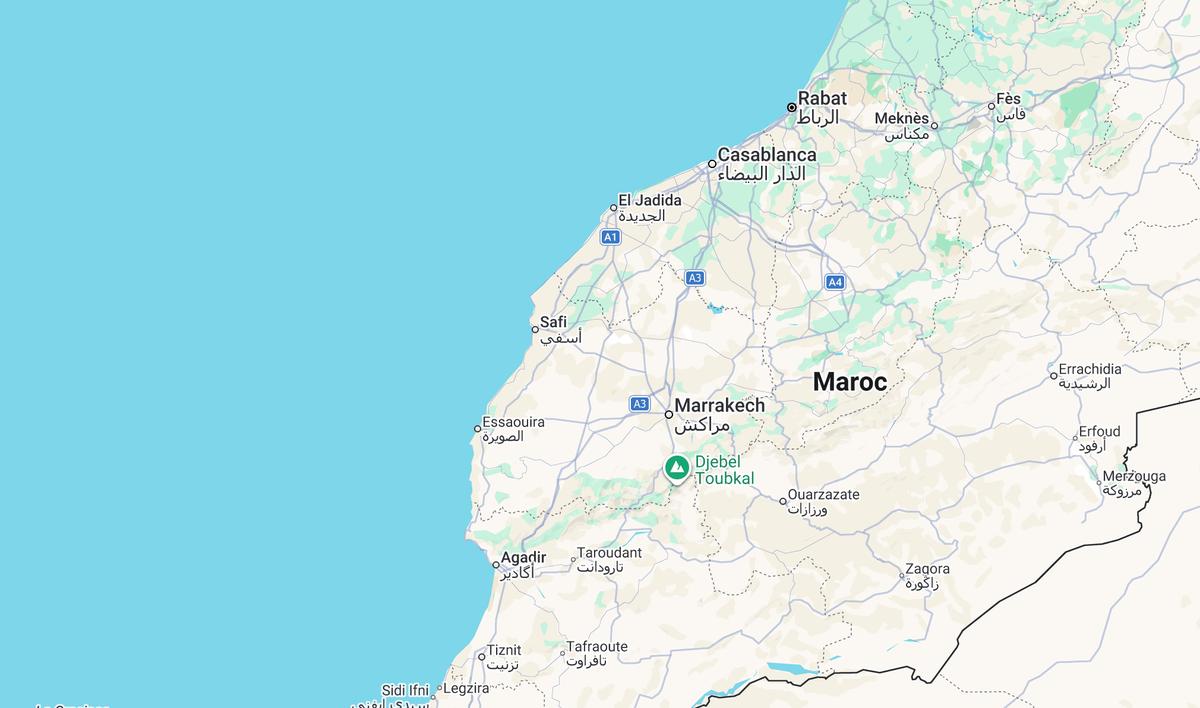 Marrakech sur une carte