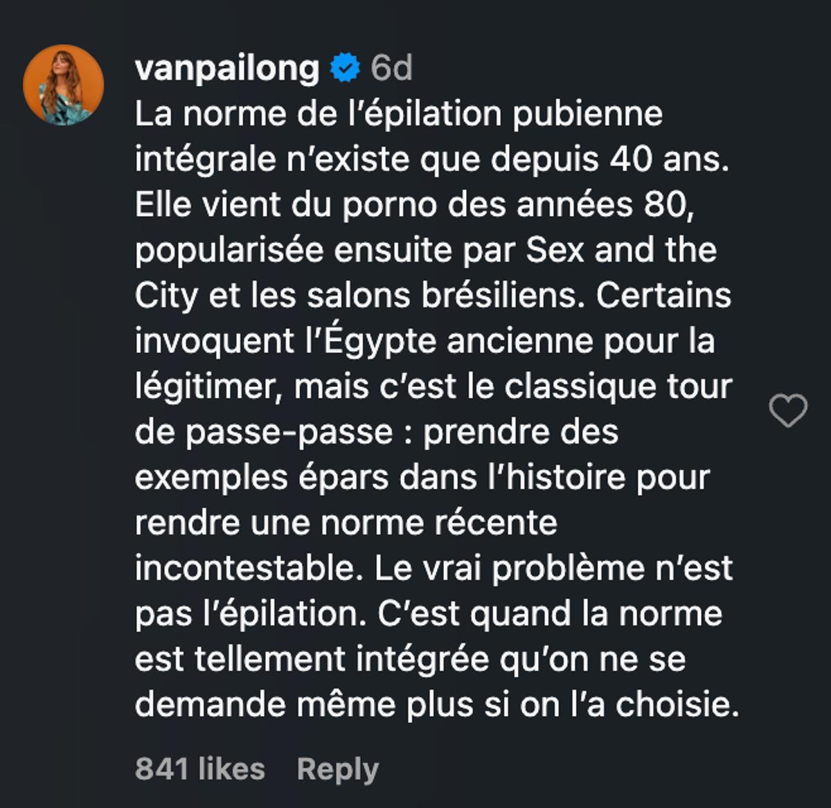 Commentaire de Vanessa Pilon