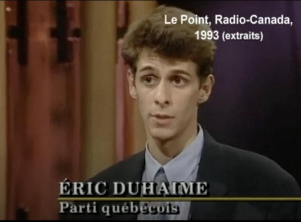 Éric Duhaime en 1993 lors de l'émission Le Point, à Radio-Canada
