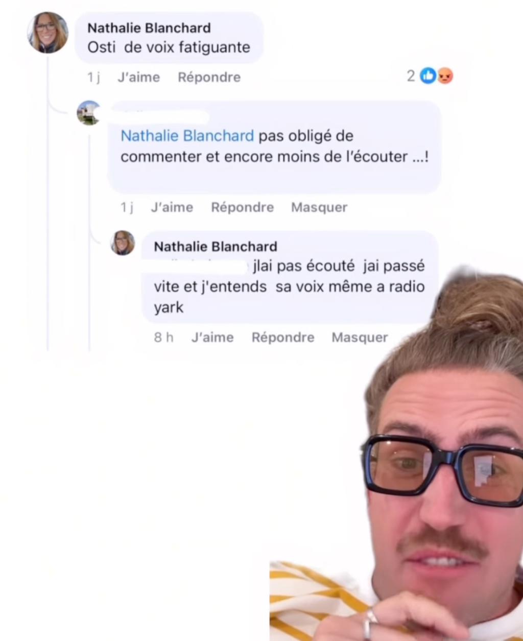 Commentaire désobligeant à l'endroit de Mathieu Dufour