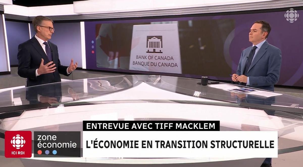 Capture vidéo YouTube - Radio-Canada Info, RDI, entrevue avec Tiff Macklem, Banque du Canada