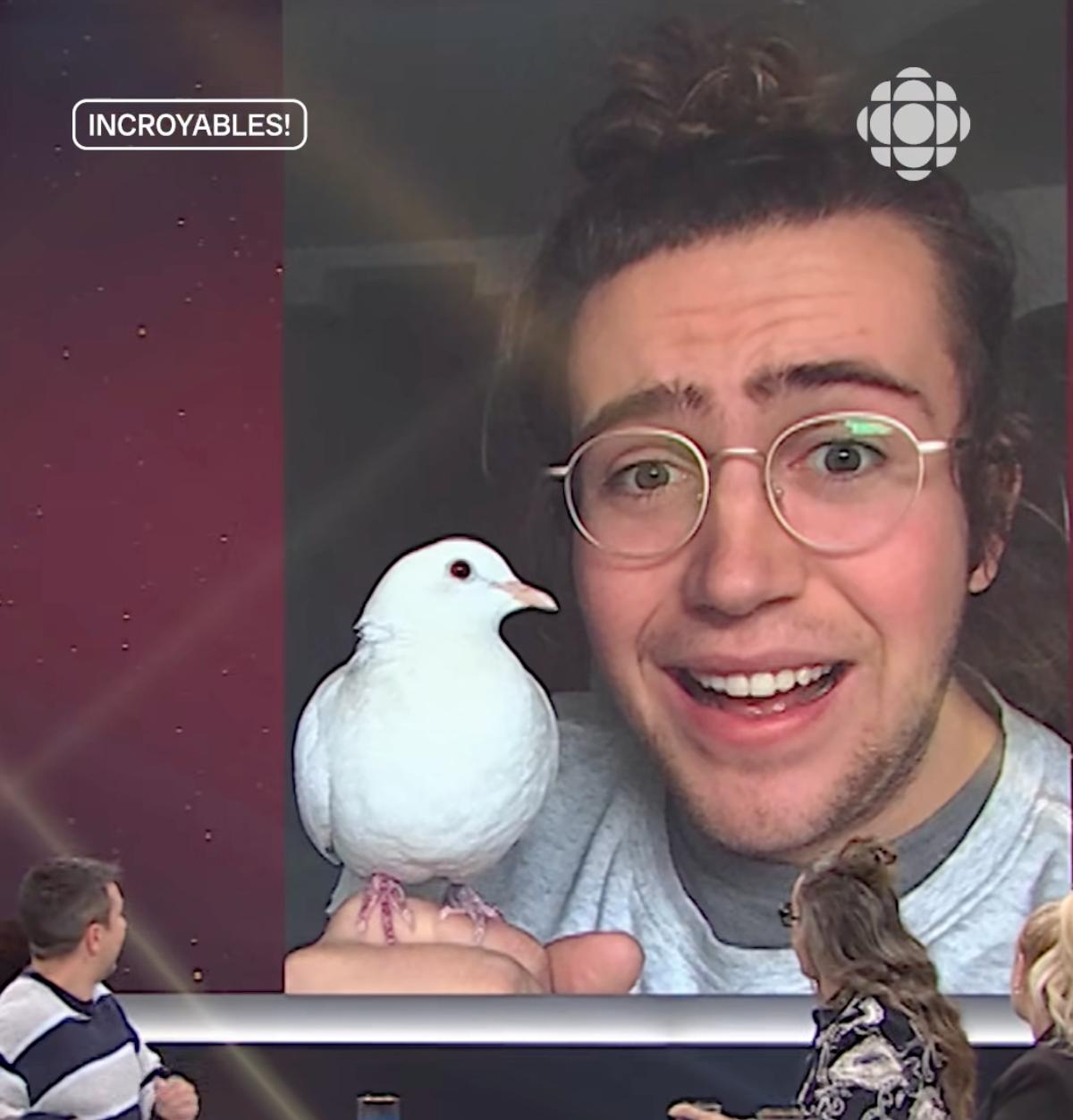 Mathieu Dufour et sa colombe, Ruby