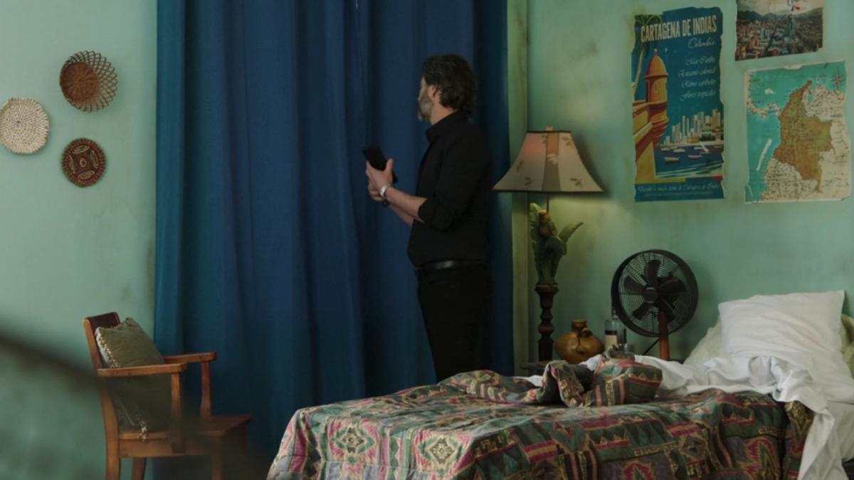 Denys Marchand dans sa chambre d'hôtel en Colombie