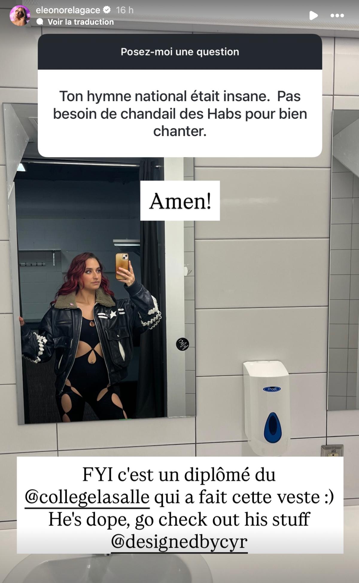 Éléonore Lagacé devant un miroir