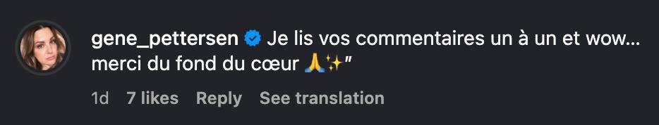 commentaire Instagram