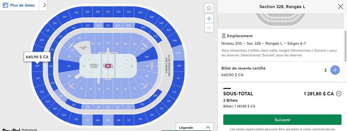 Ticket Master, consulté à 13 h 40 