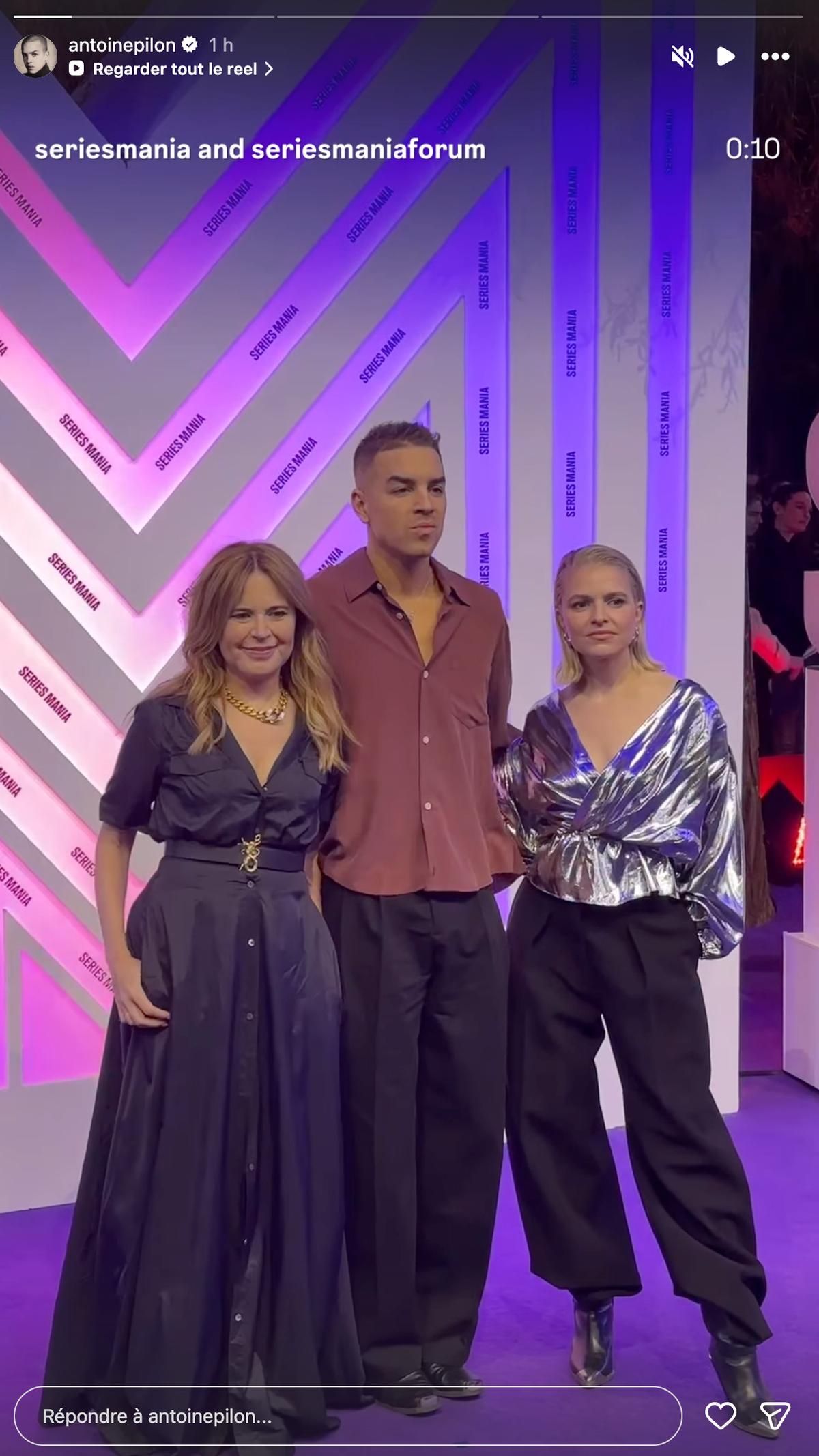 Julie Snyder, Antoine Pilon et Sarah-Jeanne Labrosse à Series Mania