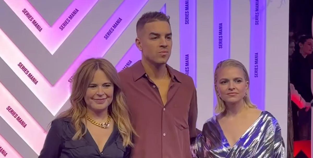 Julie Snyder, Antoine Pilon et Sarah-Jeanne Labrosse à Series Mania