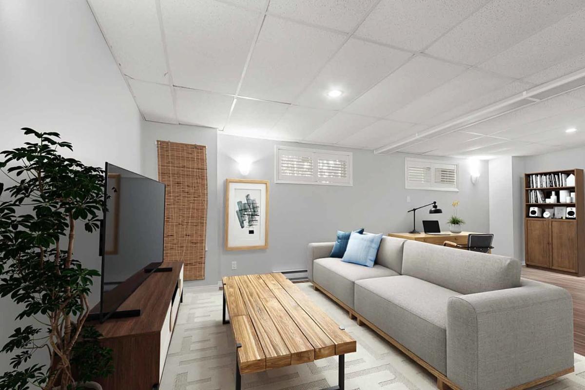Grande salle familiale au sous-sol