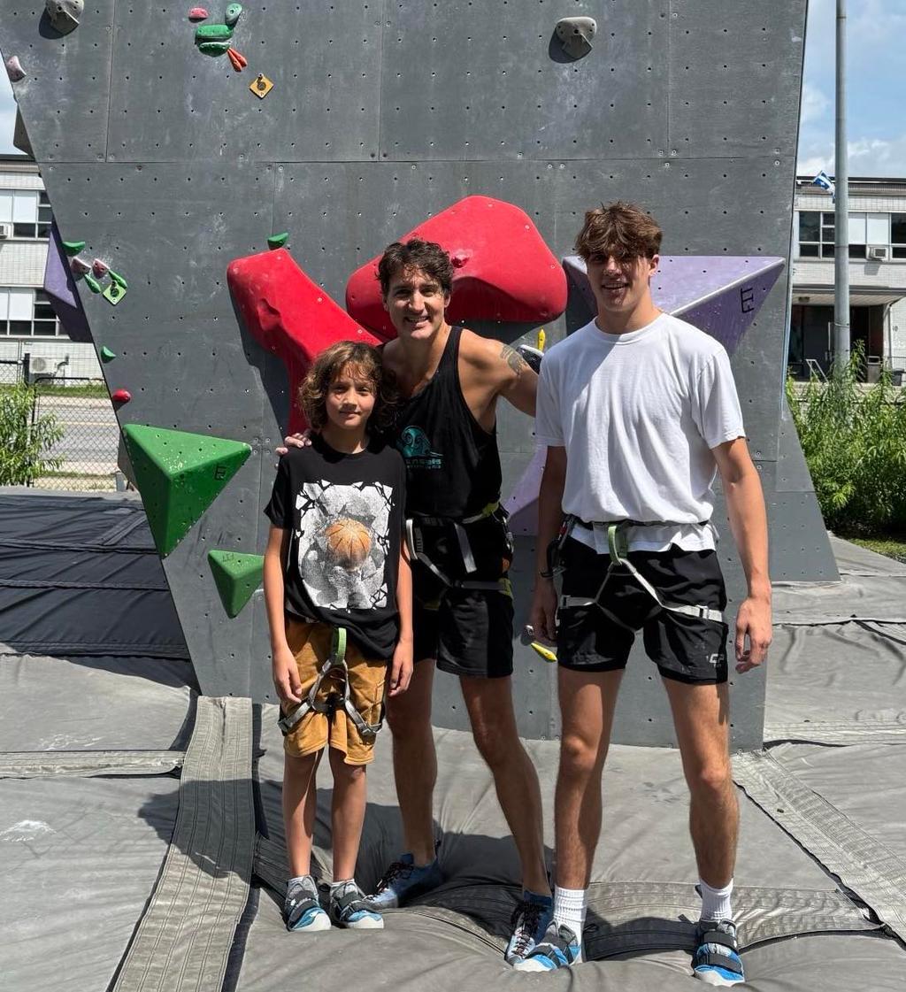 Justin Trudeau en compagnie de ses deux fils