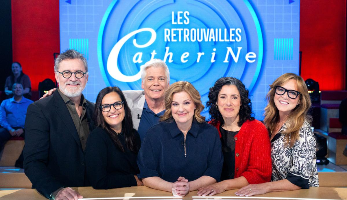 Les comédiens de Catherine réunis à Les enfants de la télé