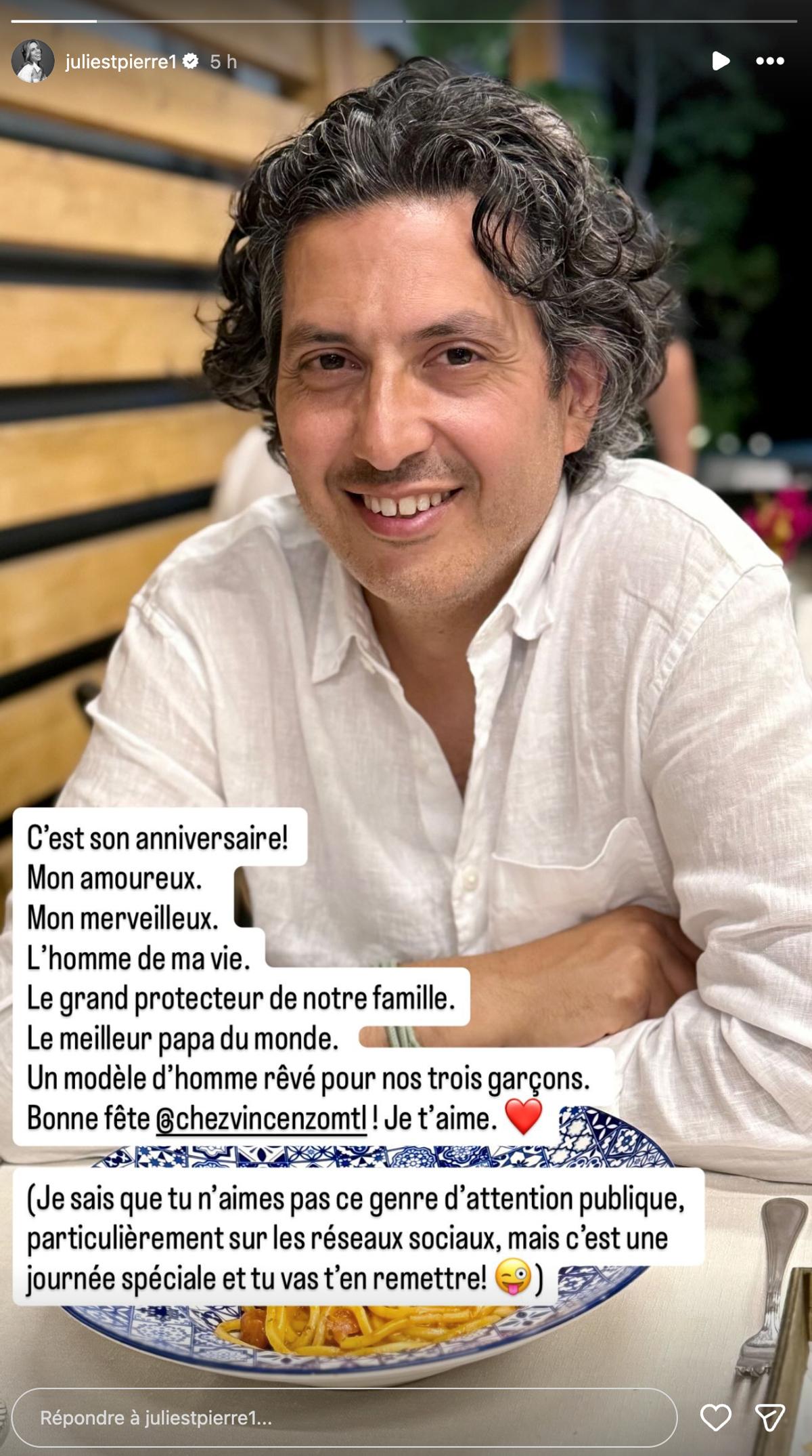 Julie St-Pierre célèbre l'anniversaire de son amoureux