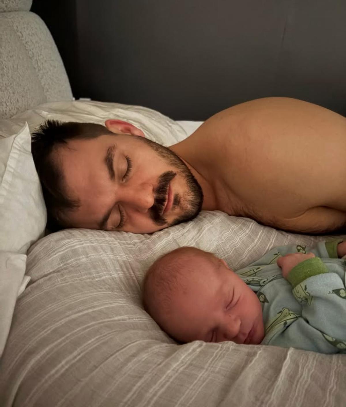 Philippe Leblanc, le conjoint de Pascale Robitaille, et leur bébé