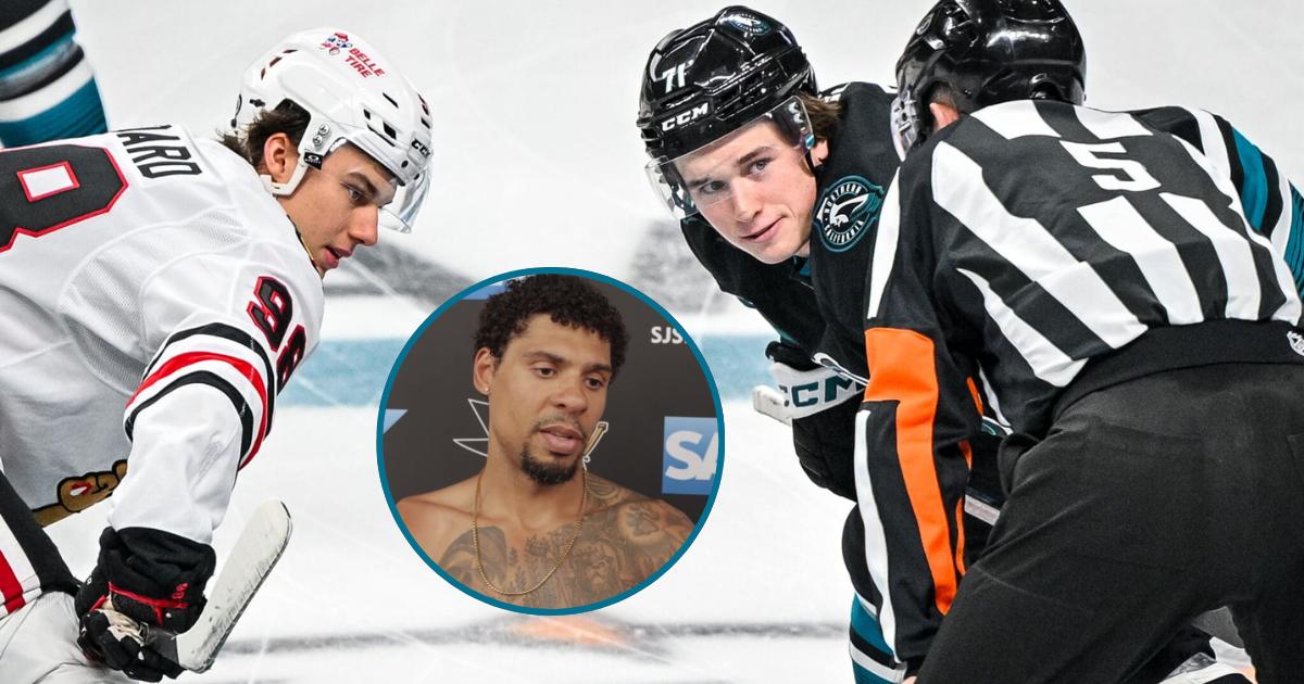 Connor Bedard, Macklin Celebrini et Ryan Reaves