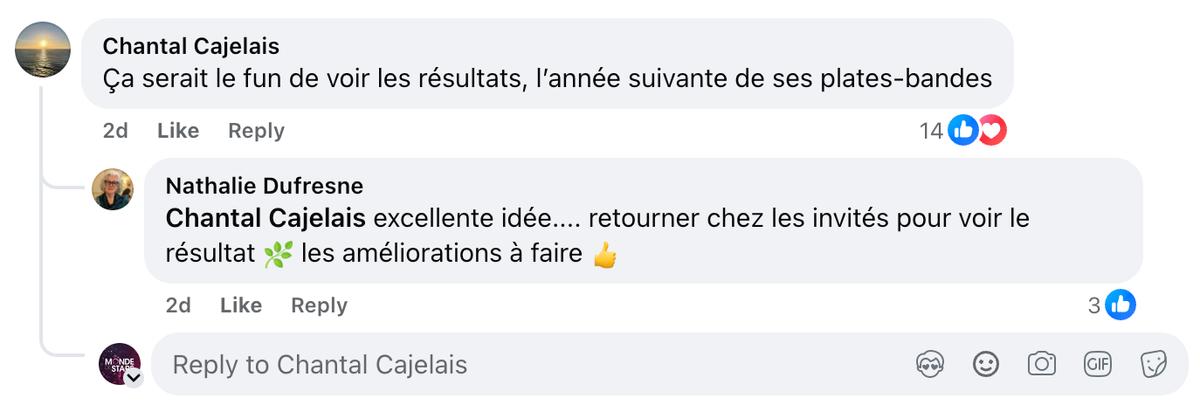 Capture d'écran Facebook