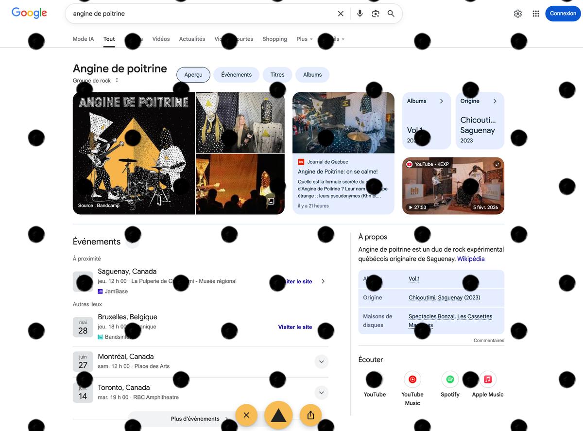 Angine de Poitrine sur Google