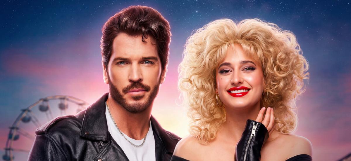 Claude Bégin et Éléonore Lagacé sur l'affiche de Grease