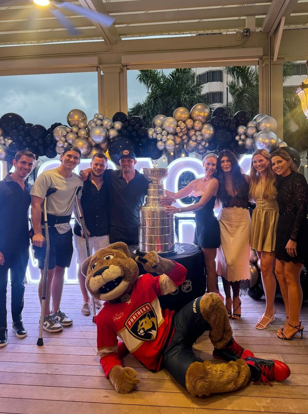 Matthew Tkachuk. Crutches.