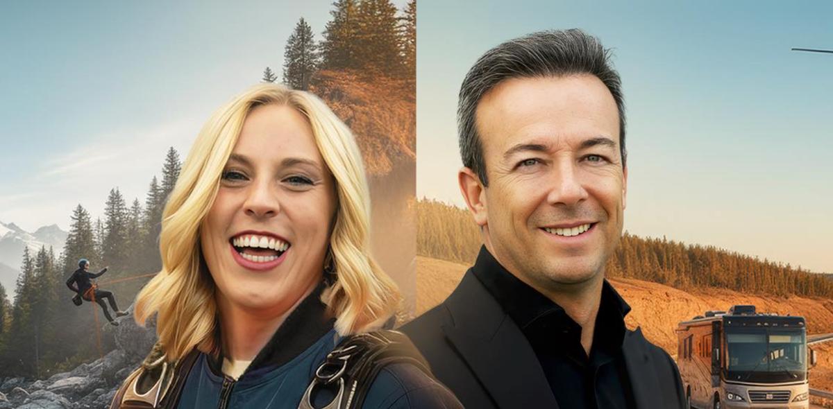 Kassandra Fradette et Luc Poirier sur l'affiche de Le meilleur des deux mondes 