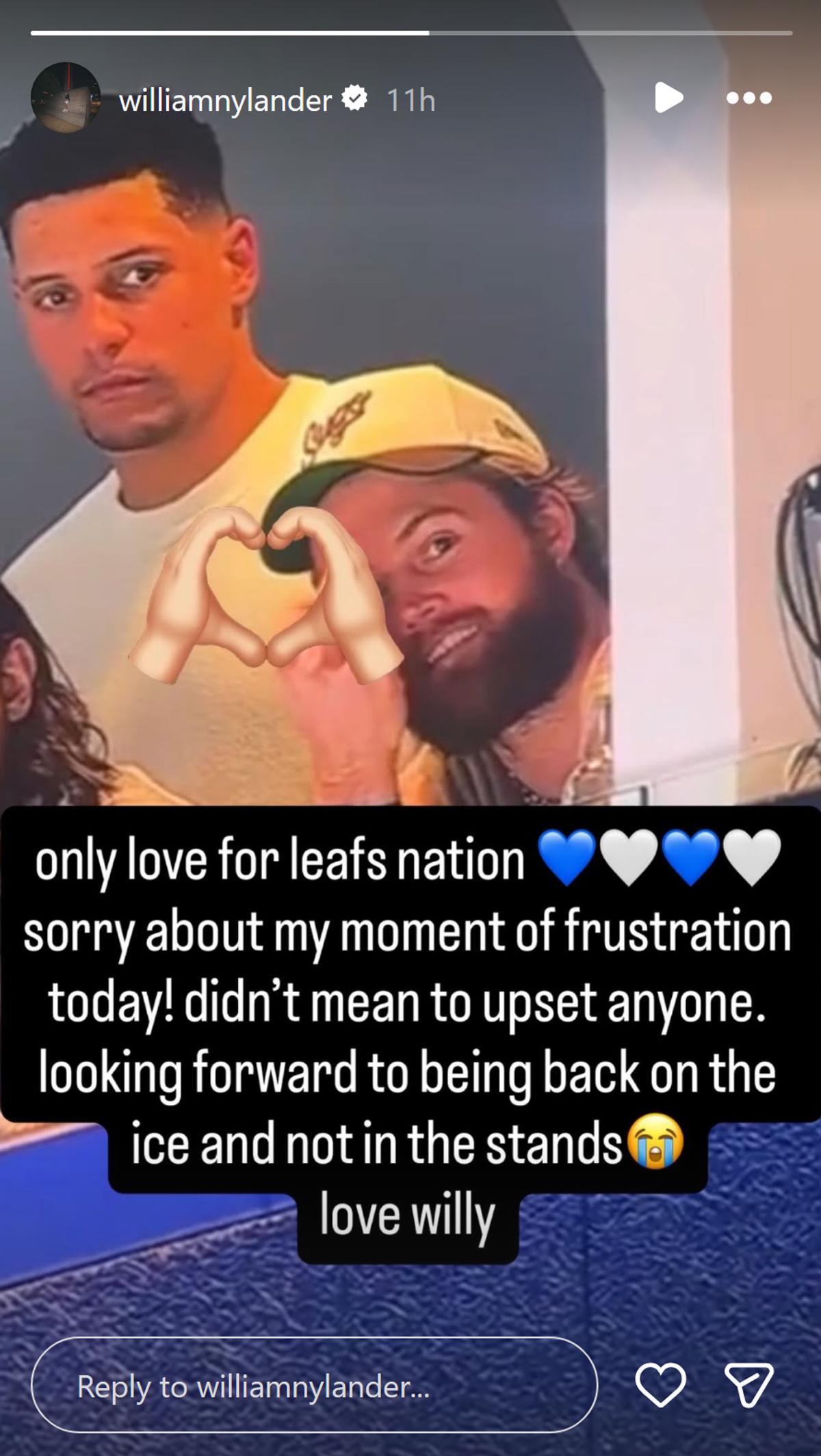 Nylander apology