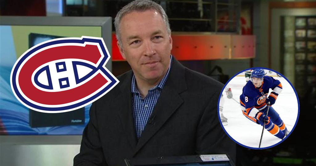 Martin Leclerc avec le logo du CH et Noah Dobson