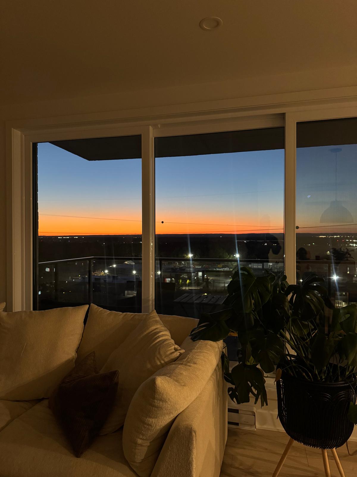 Coucher de soleil flamboyant vu du balcon