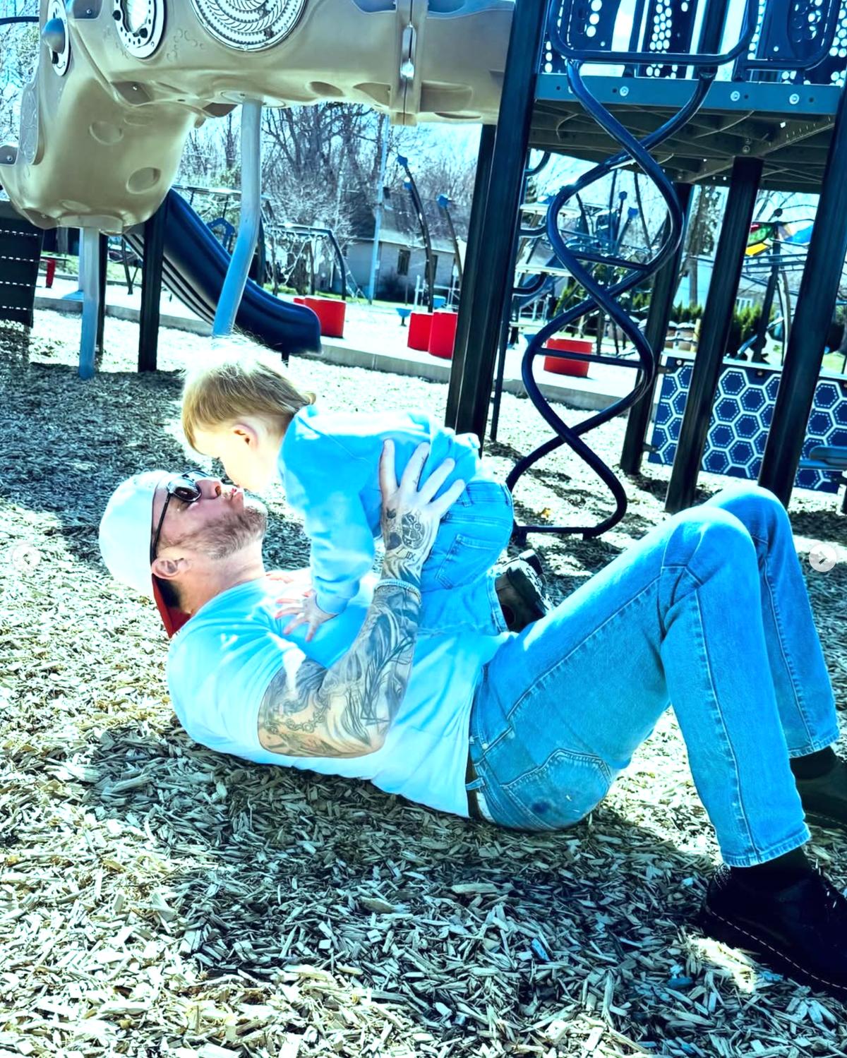 Mathieu Baron et son fils