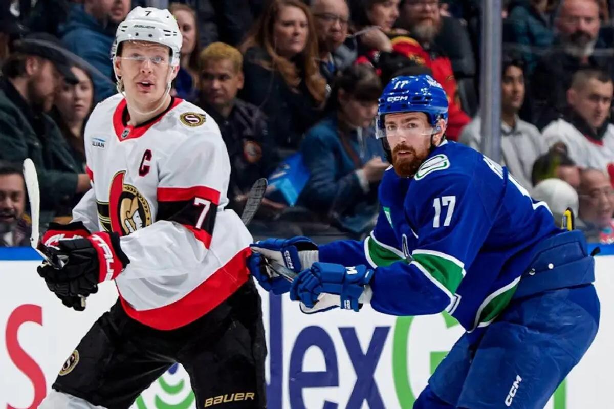 Brady Tkachuk and Filip Hronek