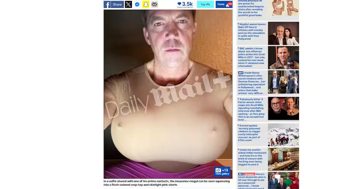 Capture d'écran du site internet du Daily Mail