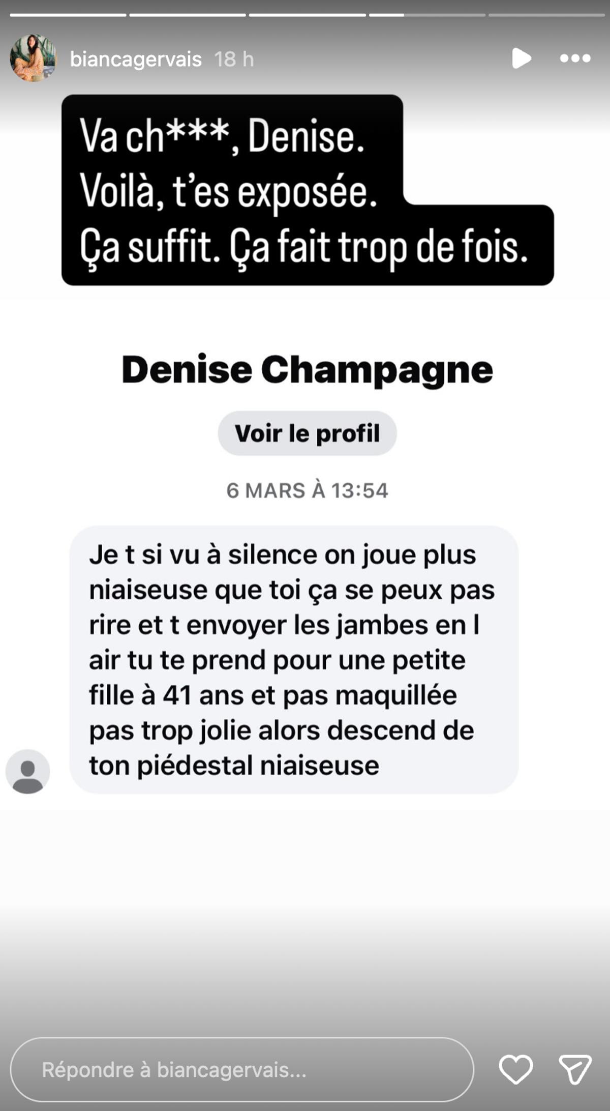 Bianca Gervais expose une femme qui lui manque de respect