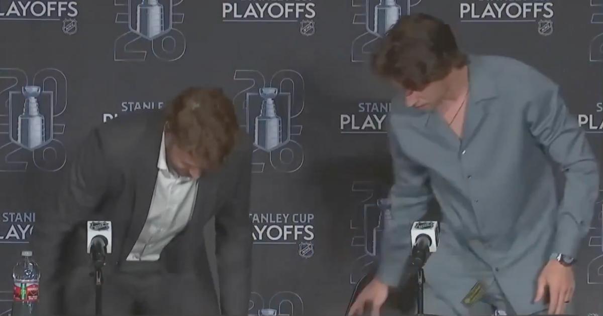 Brett Howden and Mitch Marner, post-game. 