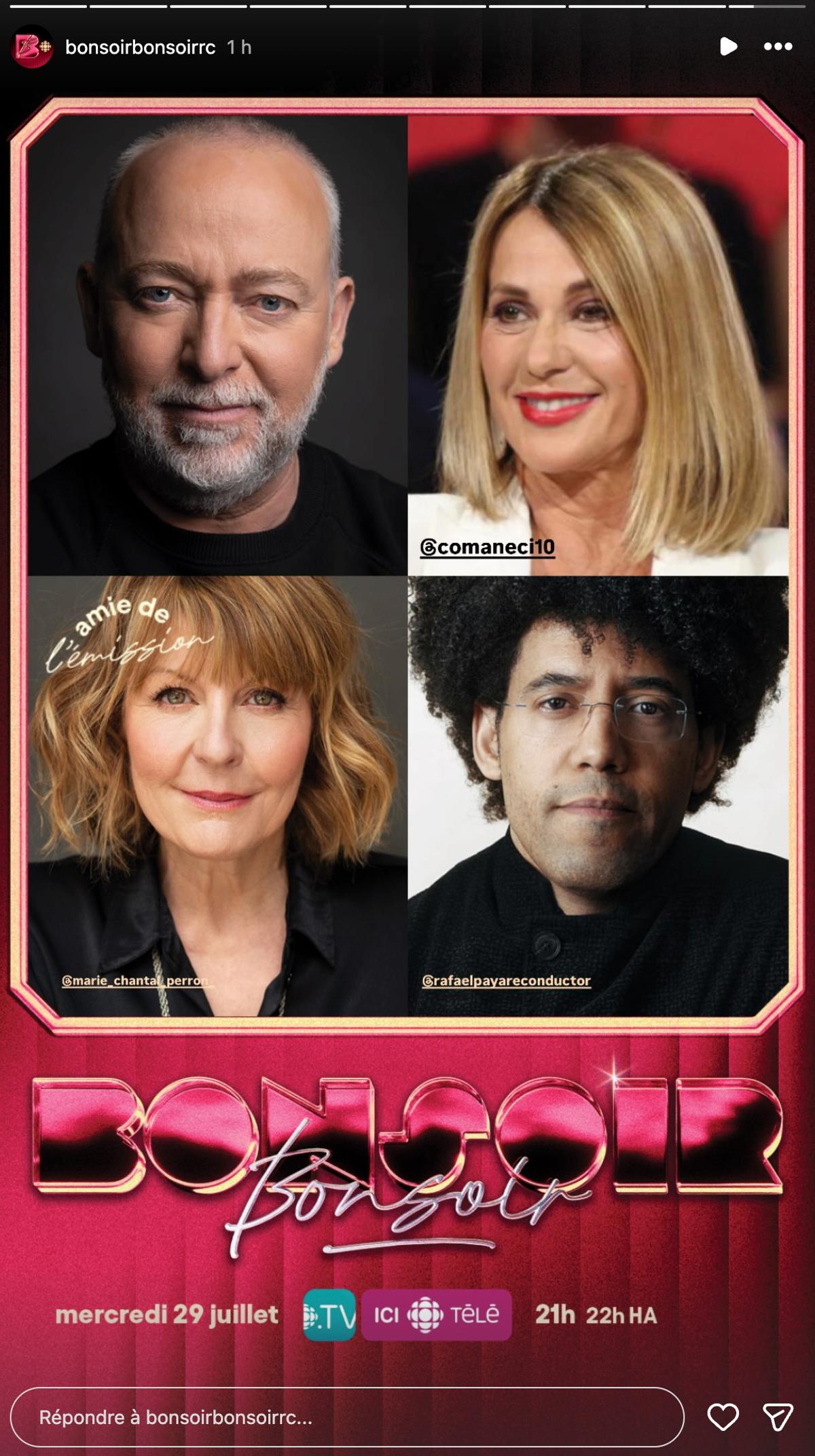 Les invités de Bonsoir Bonsoir le 29 juillet 2026