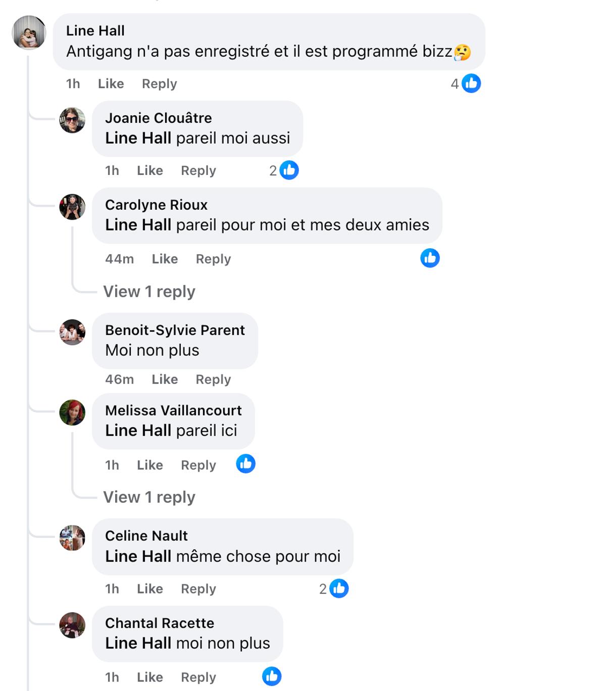 Problèmes d'enregistrement d'Antigang