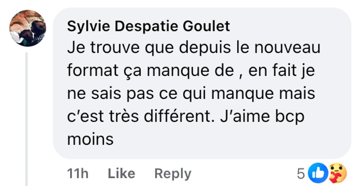 Commentaire sur le nouveau format de STAT