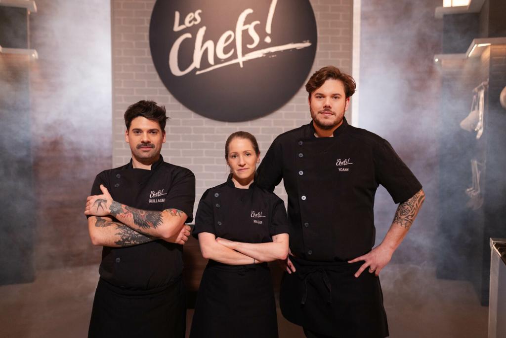 Les trois finalistes de Les Chefs, Guillaume, Magie et Yoann