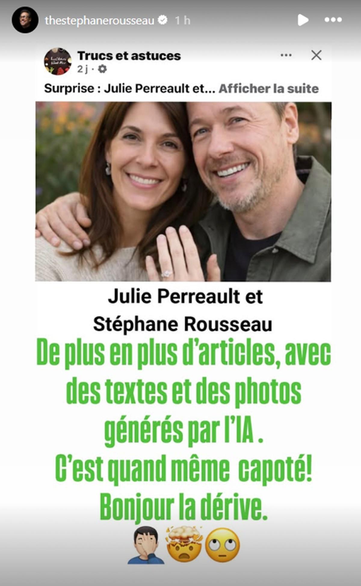 Stéphane Rousseau dénonce des images par IA