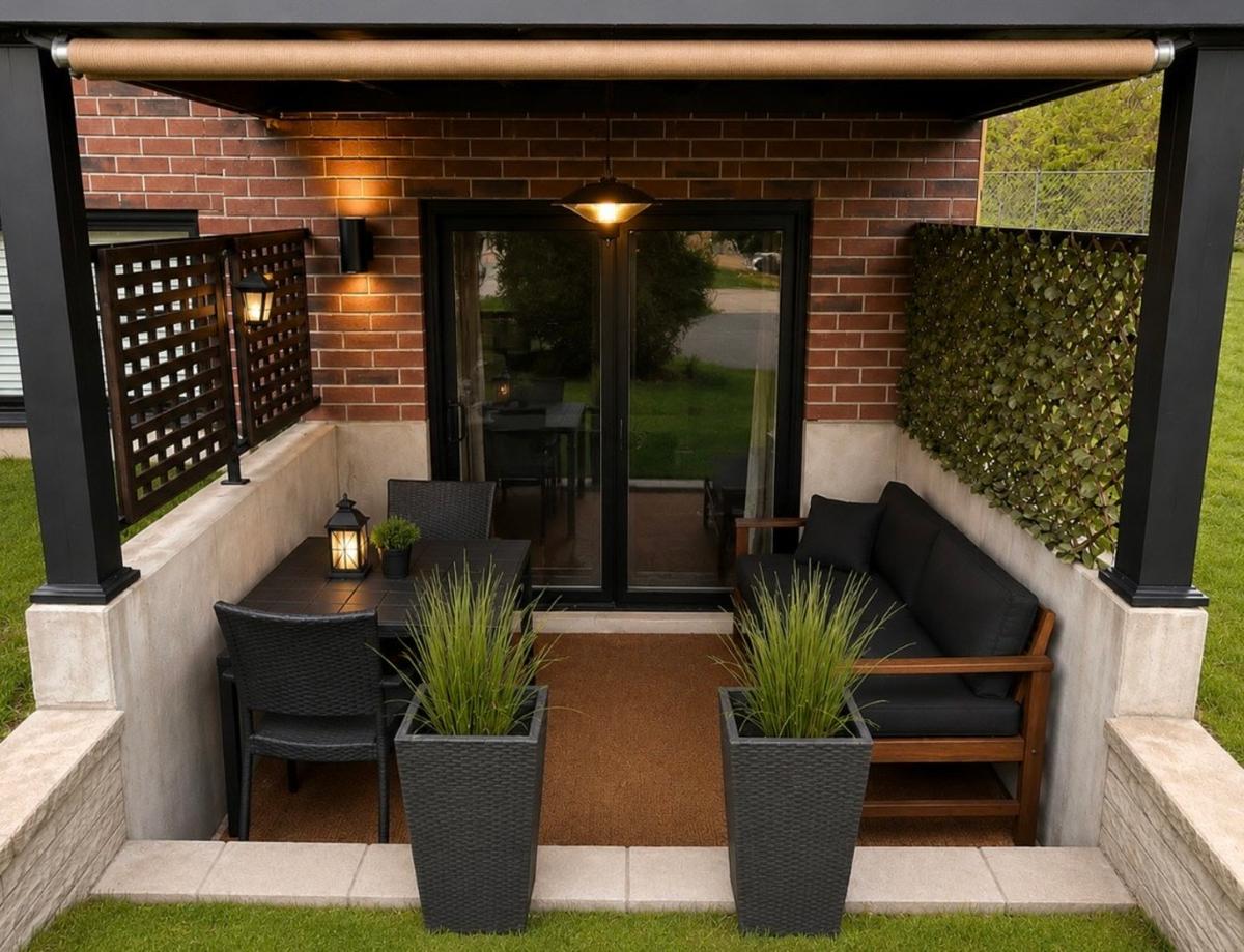 La terrasse extérieure aménagée