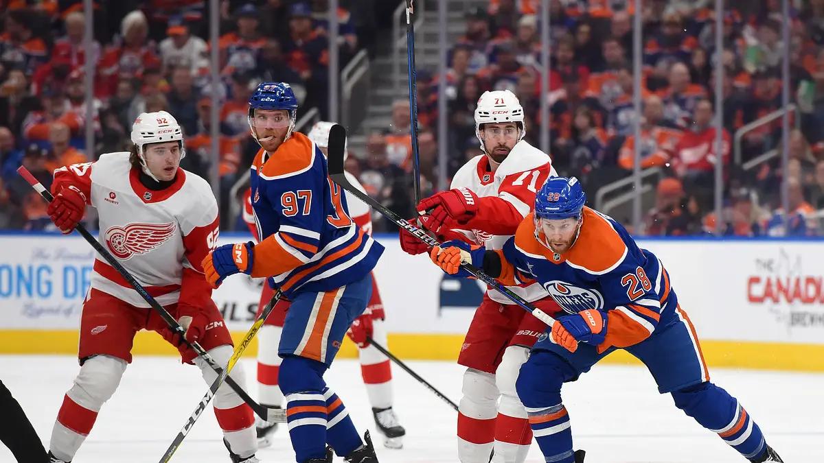 Connor McDavid and Dylan Larkin 